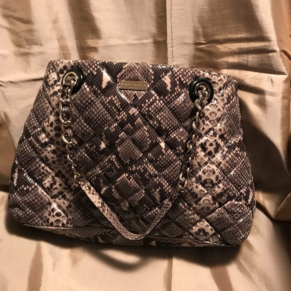 Brown Quilted Chain Shoulder Bag